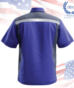 เสื้อช็อปช่างสีม่วงเข้ม แถบสะท้อนแสงด้านหลัง เพิ่มความปลอดภัยขณะทำงานภาคสนาม ทรงมาตรฐานระบายอากาศได้ดี เหมาะกับองค์กรที่มองหาเสื้อช็อปคุณภาพสูง พร้อมบริการออกแบบและผลิตเสื้อช็อปแบบไม่มีขั้นต่ำ